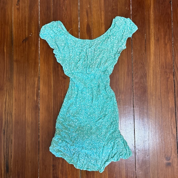 Aqua and White Mini Dress - Picture 3 of 3